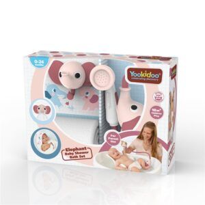 YOOKIDOO SET BAÑO DUCHA ELEFANTE Y CAPA ROSA