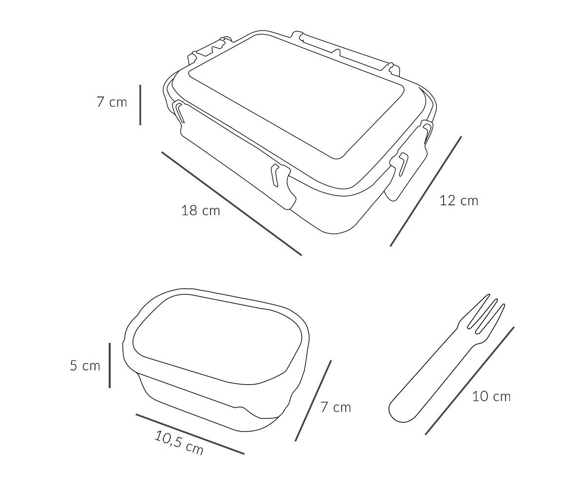 MONNEKA CAJA ALMUERZO BENTO LITTLE RED - Imagen 3