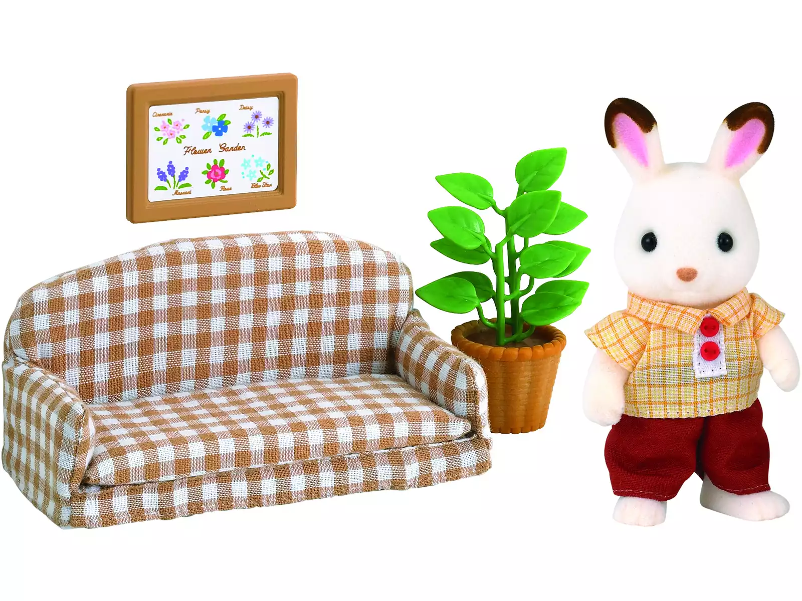 EPOCH SYLVANIAN FAMILIES SET DE SOFÁ FRASIER CONEJO CHOCOLATE - Imagen 2