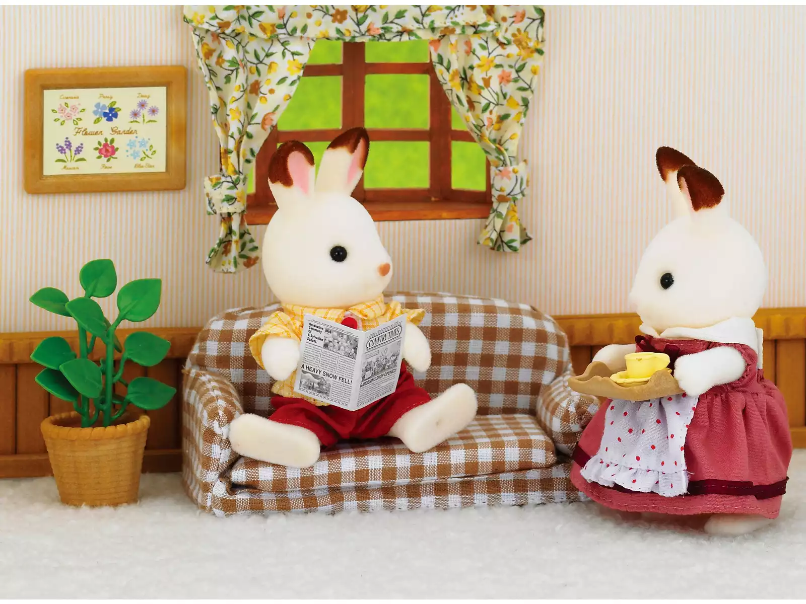 EPOCH SYLVANIAN FAMILIES SET DE SOFÁ FRASIER CONEJO CHOCOLATE - Imagen 3