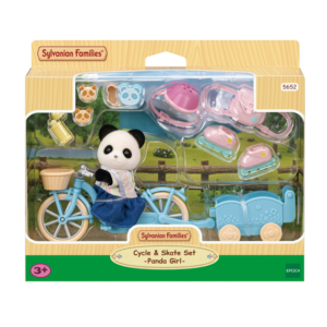 EPOCH SYLVANIAN FAMILIES SET DE BICICLETA Y PATINES ROSALINA PANDA POOKIE