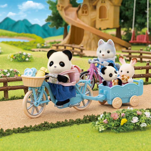EPOCH SYLVANIAN FAMILIES SET DE BICICLETA Y PATINES ROSALINA PANDA POOKIE - Imagen 3