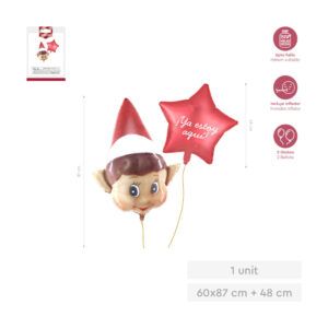 AMBER MOOD OH YEAH SET GLOBO FOIL ELFO 87CM Y ESTRELLA 48CM