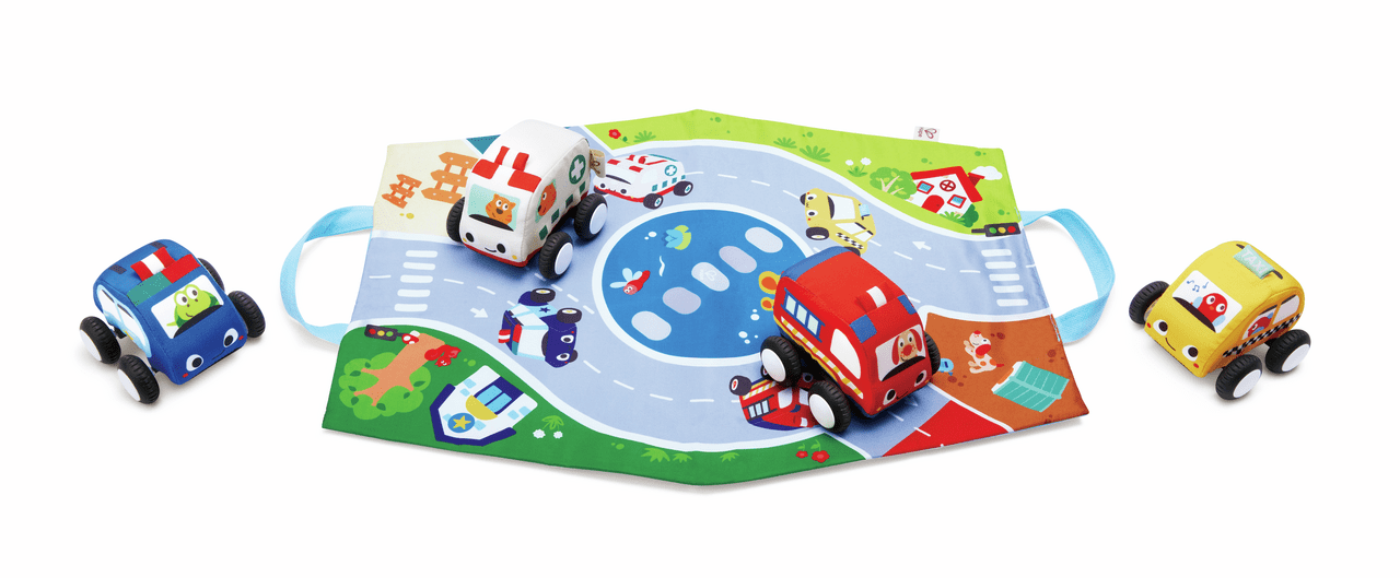 HAPE SET DE COCHES DE PELUCHE