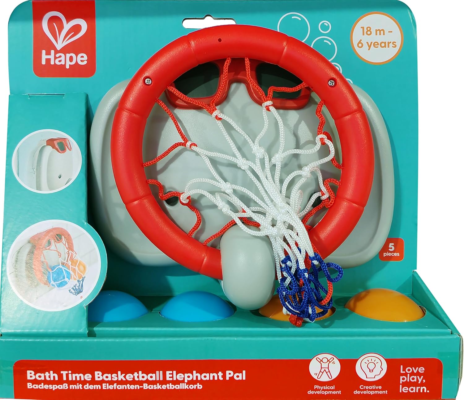 HAPE CESTA DE BALONCESTO DE BAÑO ELEFANTE - Imagen 3