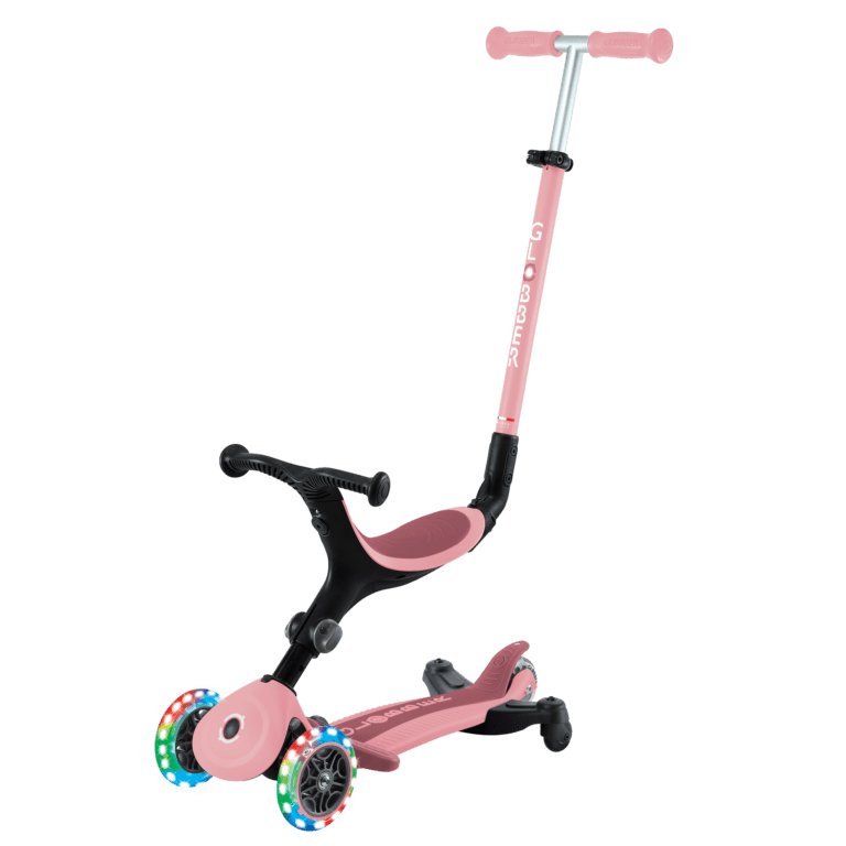 GLOBBER GO UP ACTIVE 360º WHITE LIGHTS PASTEL PINK