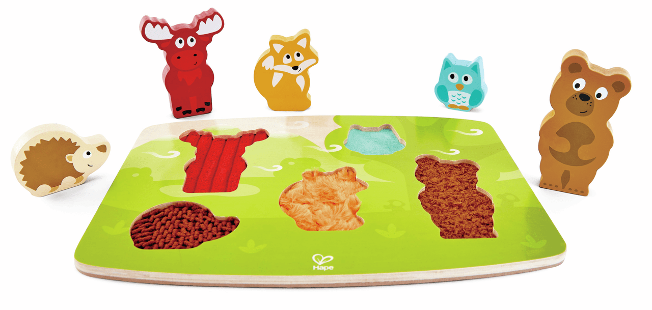 HAPE PUZLE TÁCTIL DE ANIMALES DEL BOSQUE