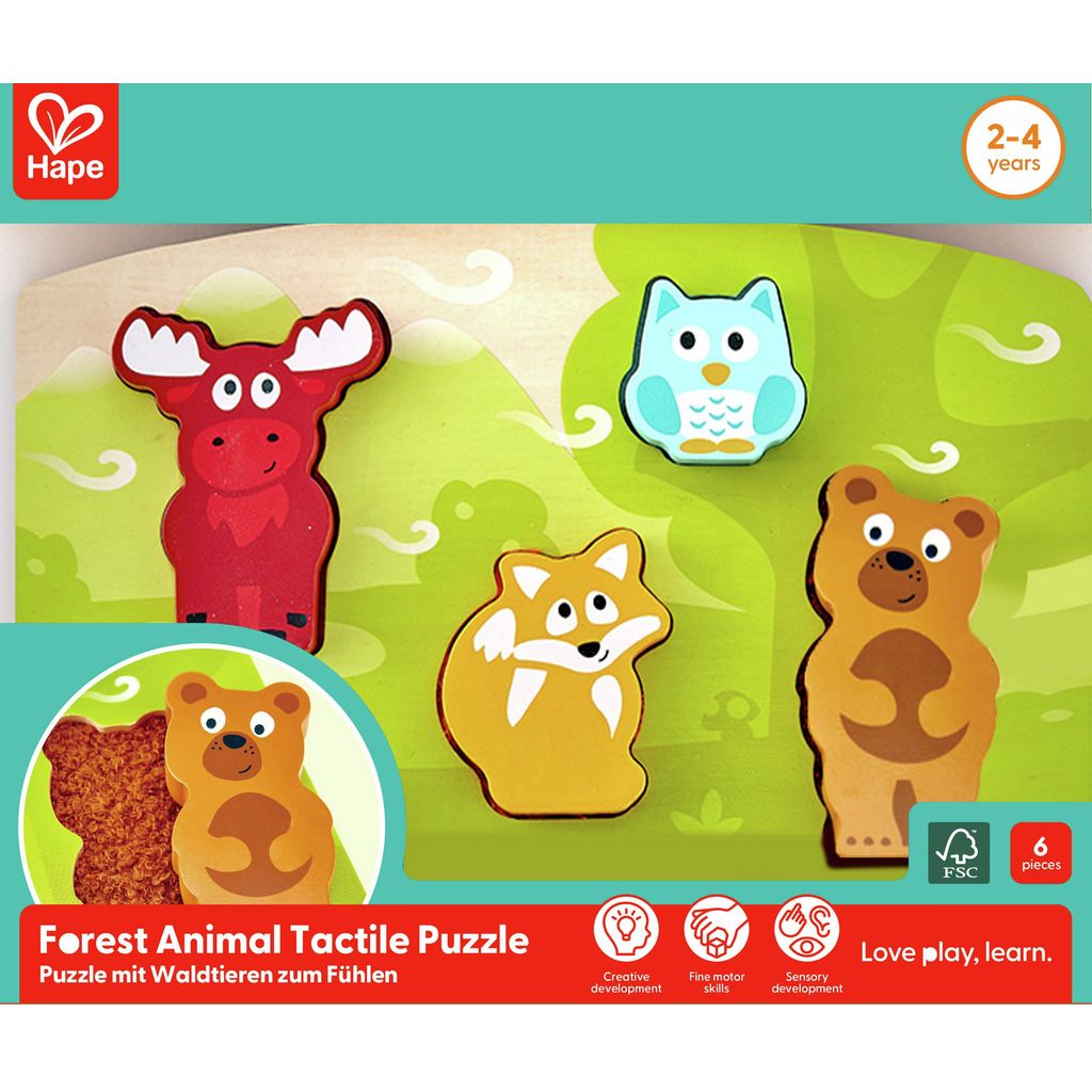 HAPE PUZLE TÁCTIL DE ANIMALES DEL BOSQUE - Imagen 3