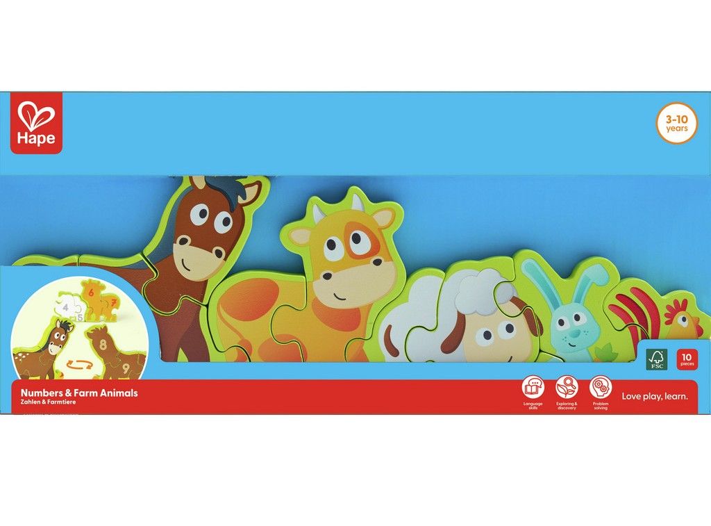 HAPE PUZLE ANIMALES DE GRANJA Y NÚMEROS - Imagen 3