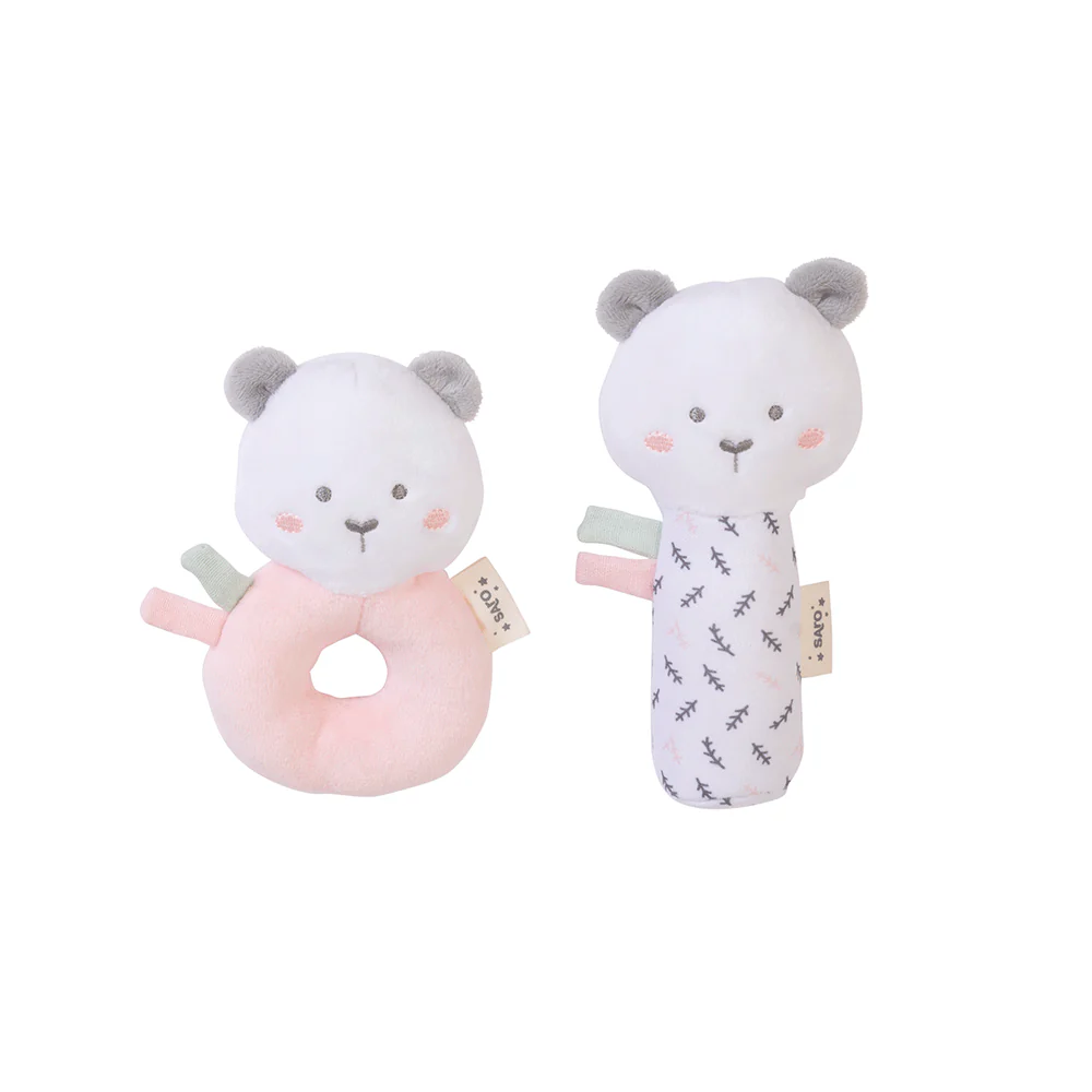 SARO SET DE 2 SONAJEROS SWEET & FUN DUSTY PINK