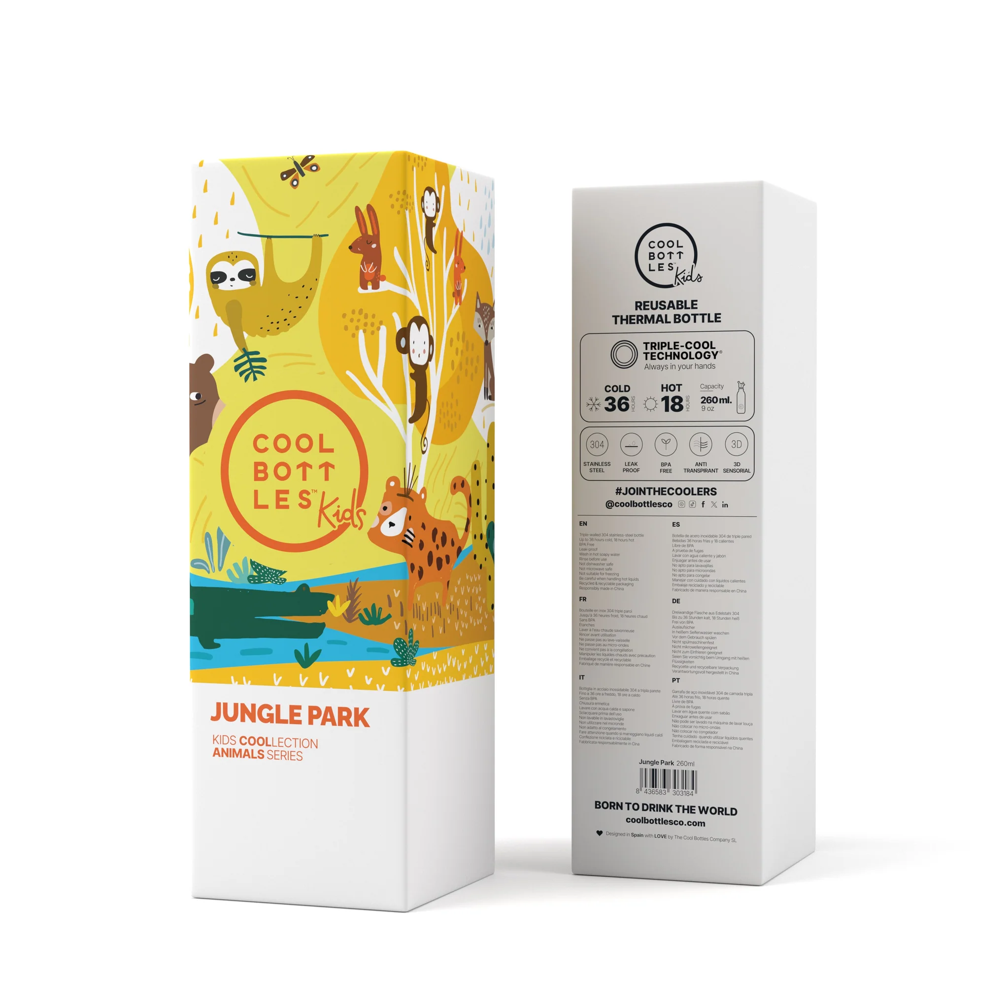COOL BOTTLES THE KIDS BOTTLE JUNGLE PARK 260ML - Imagen 2