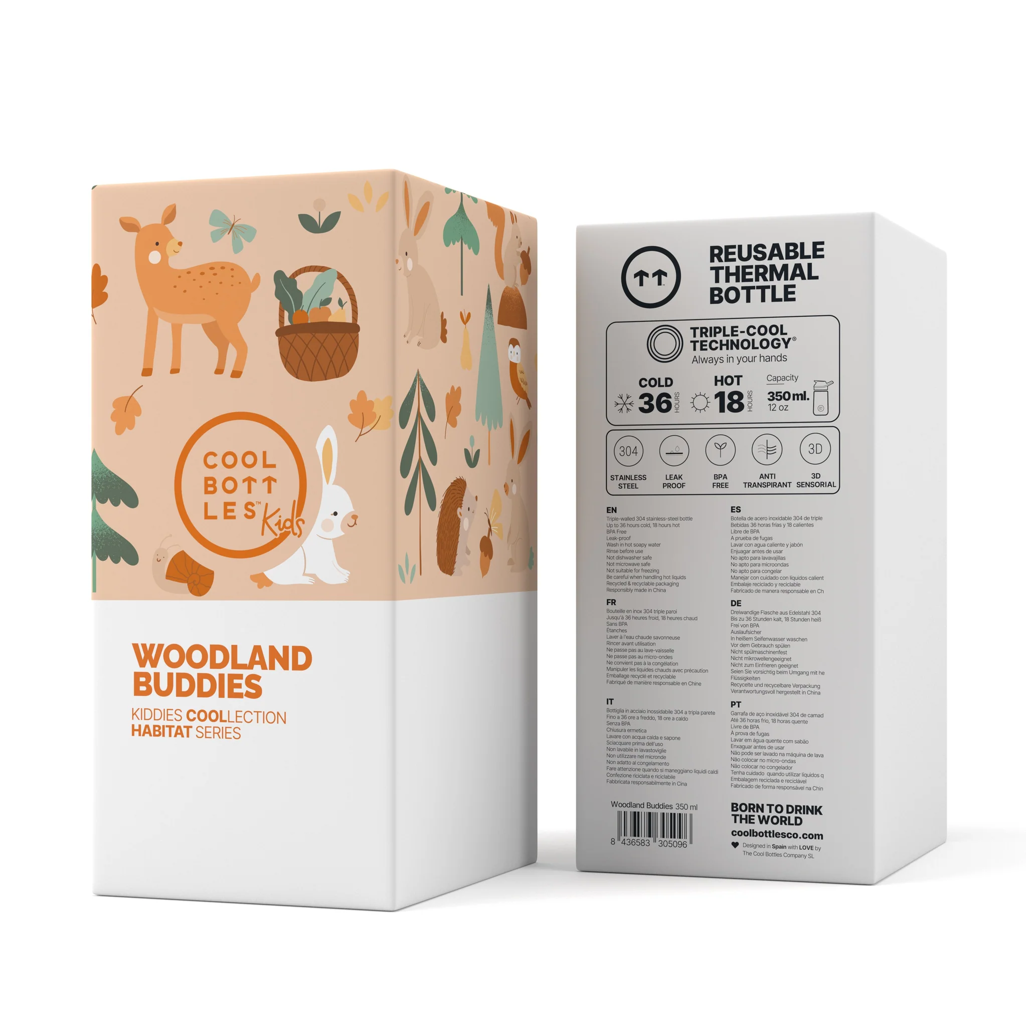 COOL BOTTLES THE KIDDIE BOTTLE WOODLAND BUDDIES 350 ML - Imagen 3