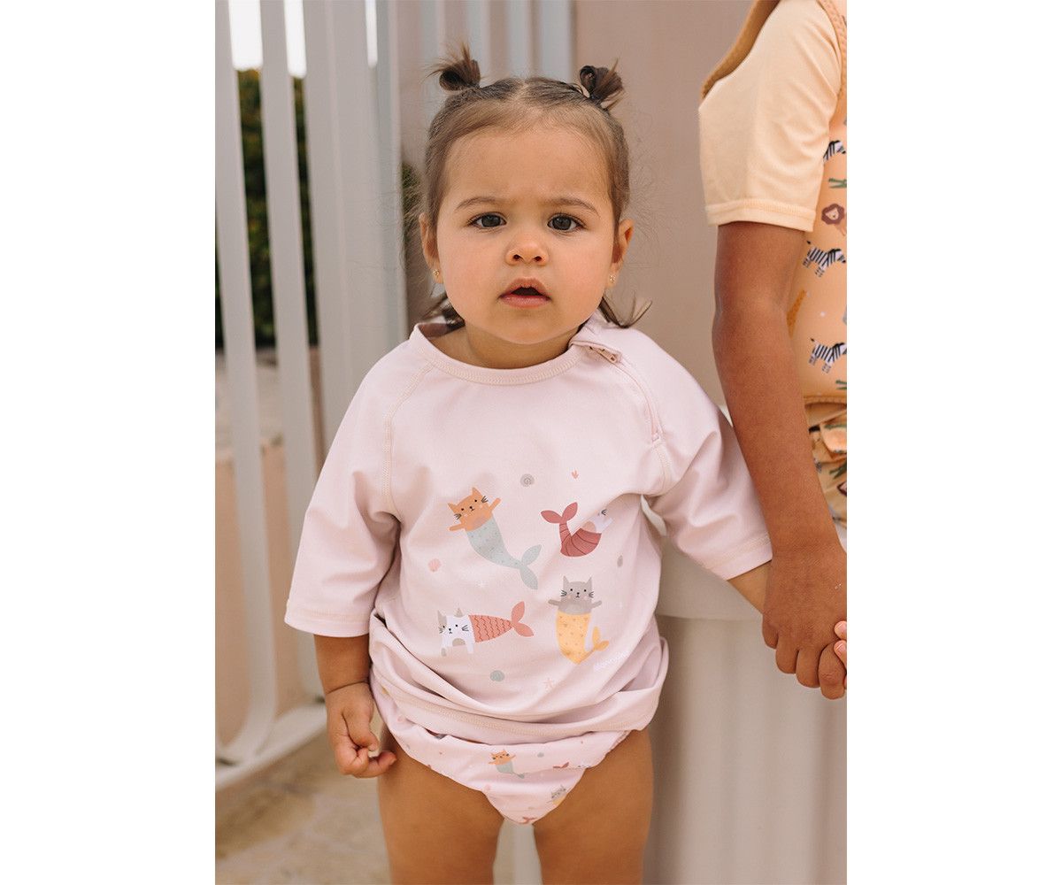 MONNEKA BAÑADOR PAÑAL VOLANTES MERMAID CATS TALLA 6-12 MESES - Imagen 2