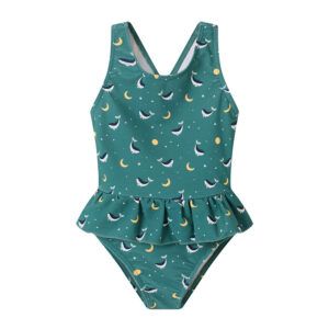 MONNEKA BAÑADOR CRUZADO CON VOLANTES WHALE TEAL 8-9 AÑOS