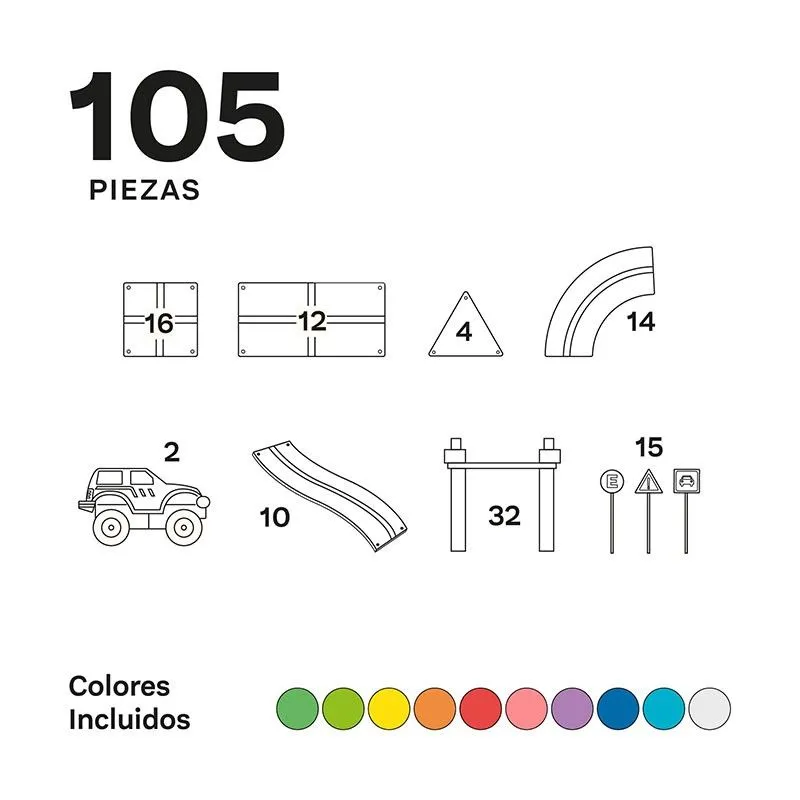 BRAINTOYS IMANIX PISTA DE CARRERAS 105 PZAS - Imagen 3