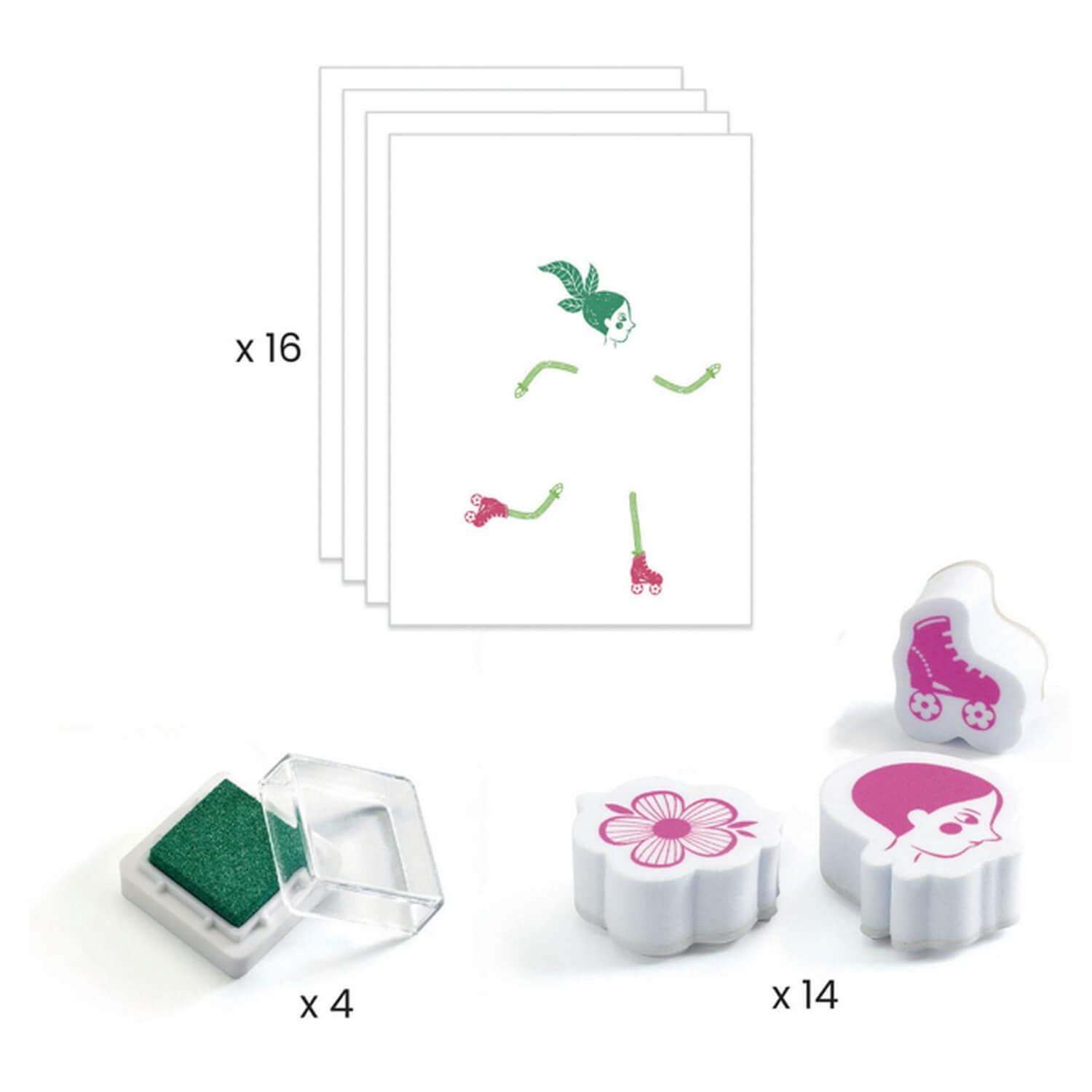 DJECO SELLOS FLOWER GIRLS - Imagen 2