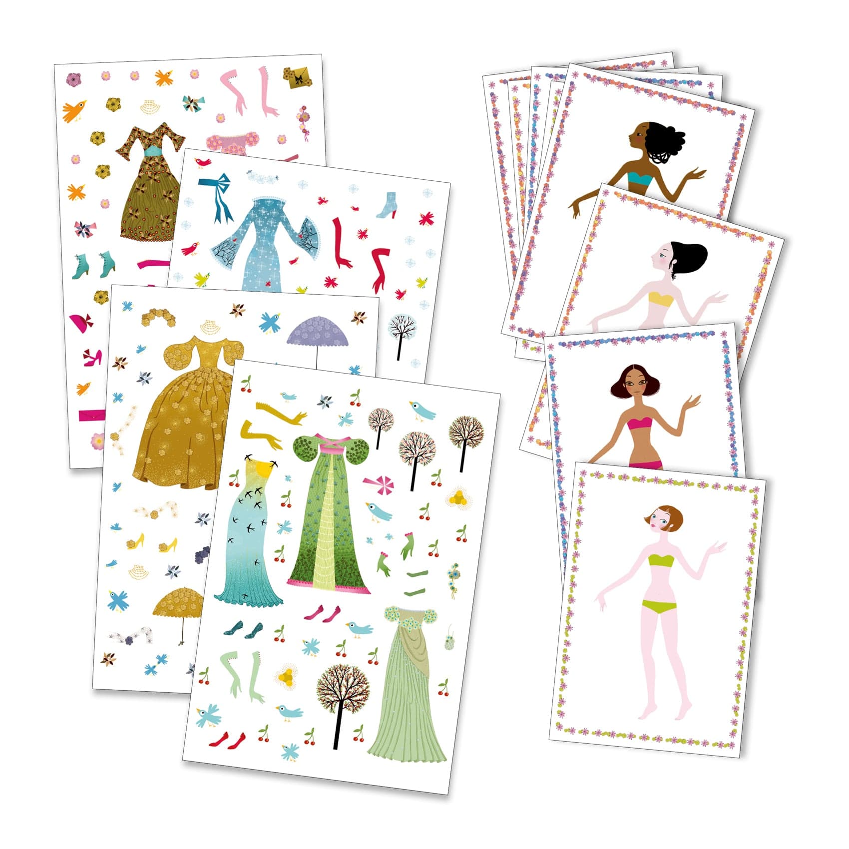 DJECO PEGATINAS MUÑECAS DE PAPEL VESTIDOS - Imagen 2