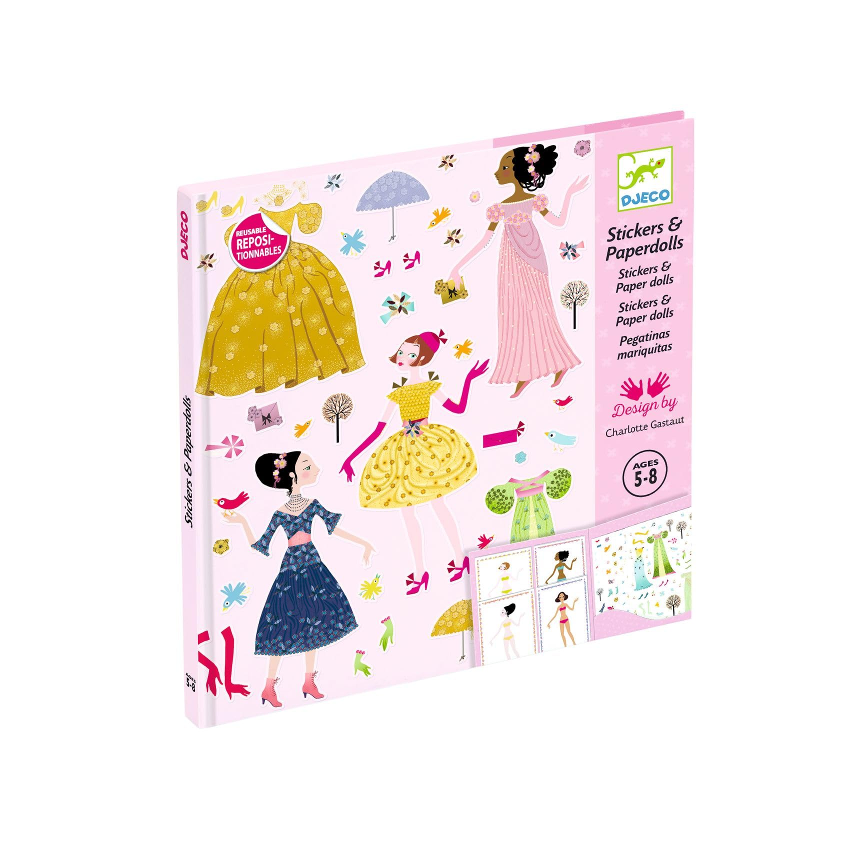 DJECO PEGATINAS MUÑECAS DE PAPEL VESTIDOS - Imagen 3