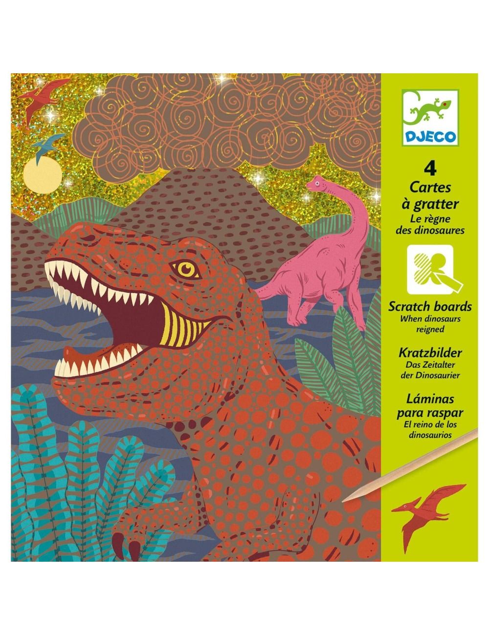 DJECO CUADROS PARA RASCAR EL REINO DE LOS DINOSAURIOS