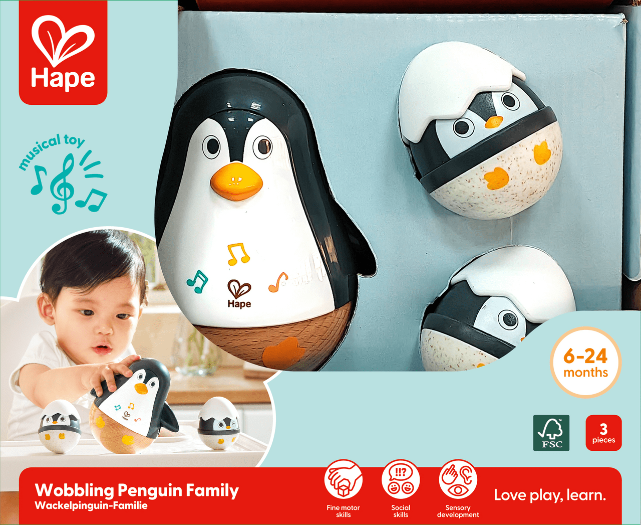 HAPE WOBBLING PENGUIN FAMILY - Imagen 2