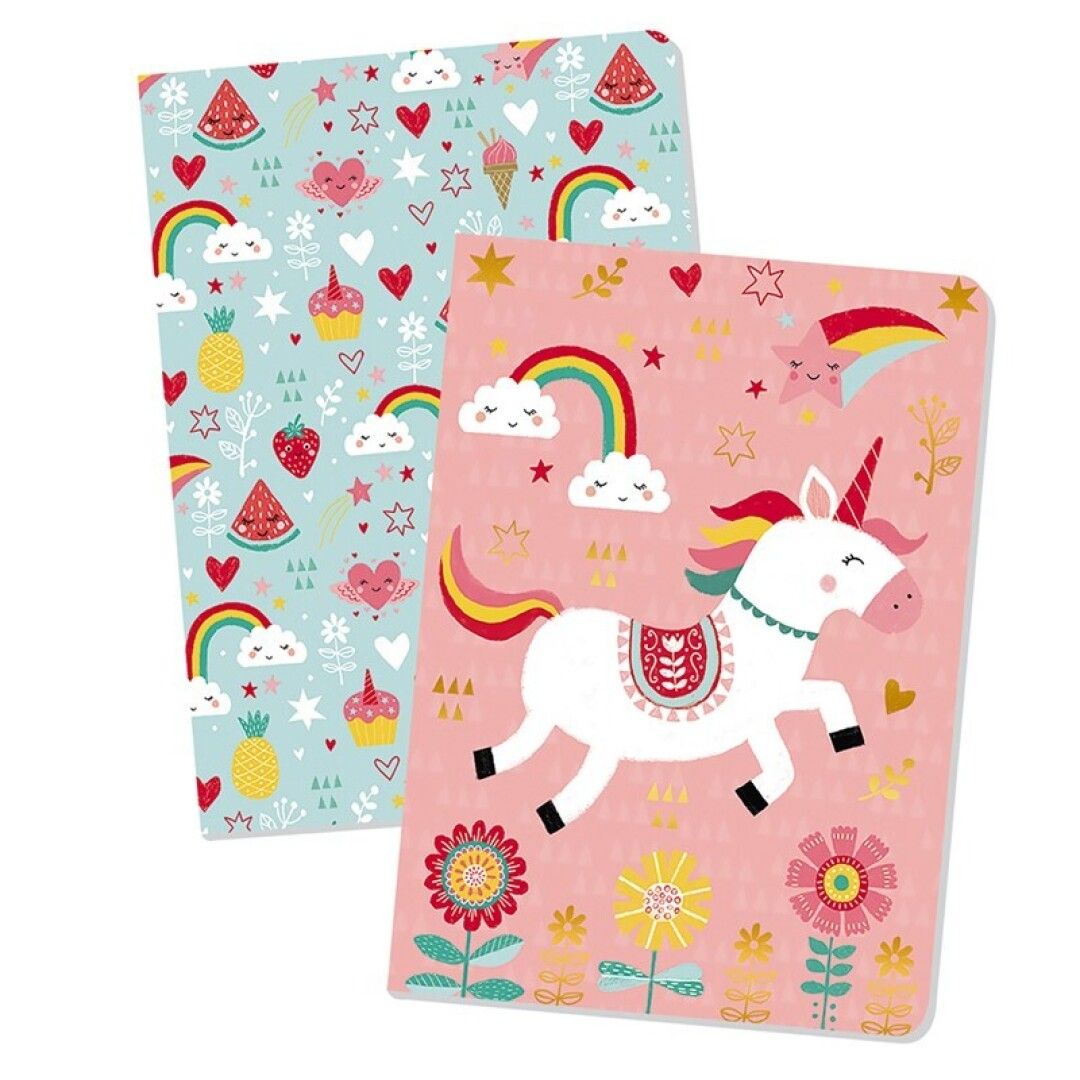 JANOD LOTE DE 2 CUADERNOS SUAVES 2 MODELOS: ZORRO UNICORNIO