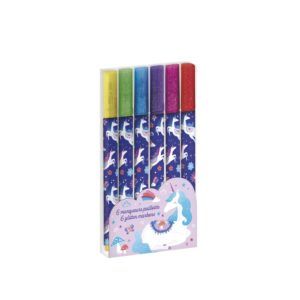 JANOD CAJA DE 6 FIELTROS GLITTER UNICORNIO