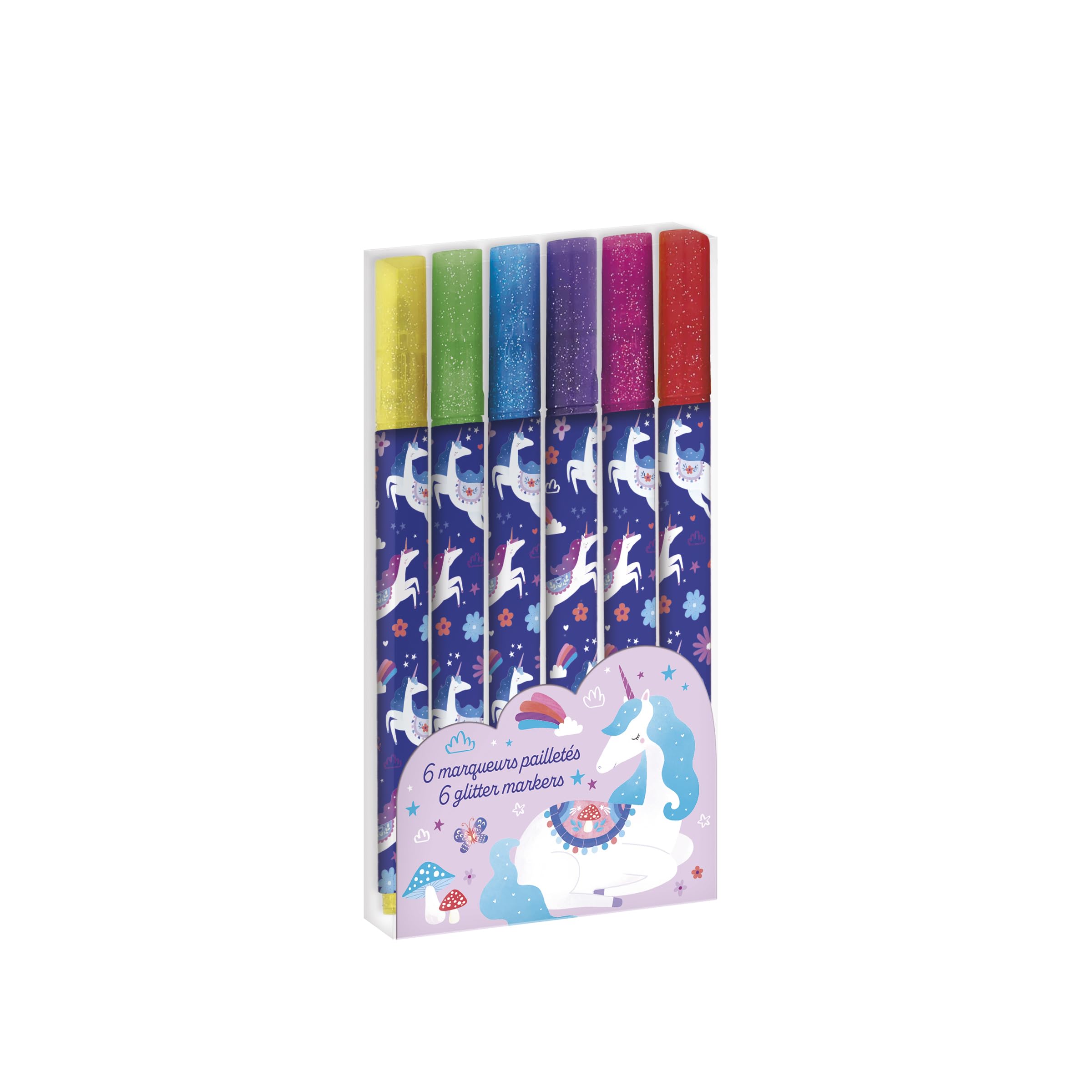 JANOD CAJA DE 6 FIELTROS GLITTER UNICORNIO