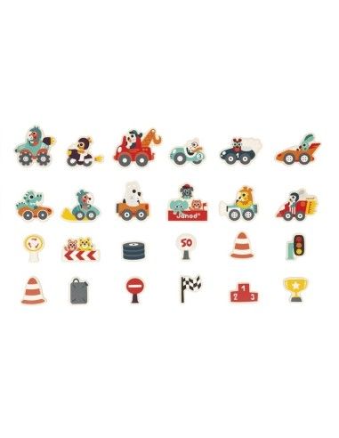 JANOD IMANES DE COCHES DE CARRERAS 24 PIEZAS - Imagen 2