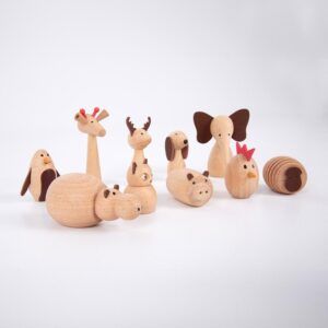 TICKIT ANIMALES DE MADERA 10 PIEZAS