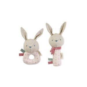 SARO SET DE SONAJEROS COTTON BUNNIES BLOSSOM ROSA