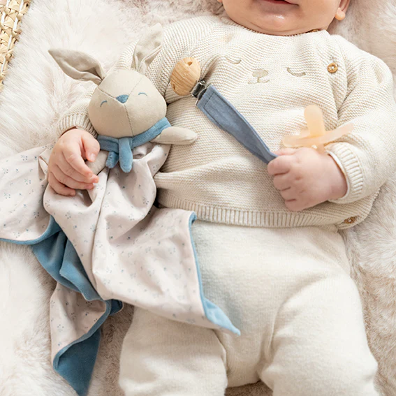 SARO DOUDOU «COTTON BUNNIES» DUSTY AZUL - Imagen 2