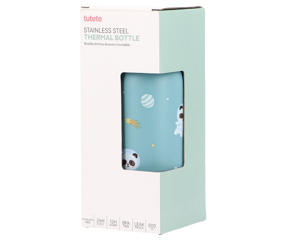 MONNEKA BOTELLA DE ACERO TÉRMICA PANDAS IN SPACE 500ML - Imagen 2