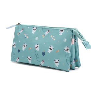 MONNEKA ESTUCHE 3 COMPARTIMENTOS PANDAS IN SPACE