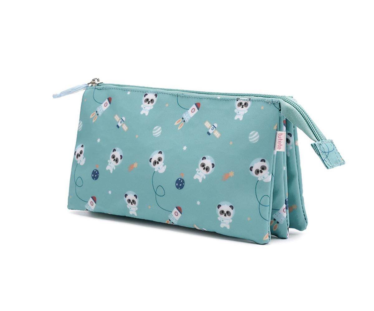 MONNEKA ESTUCHE 3 COMPARTIMENTOS PANDAS IN SPACE