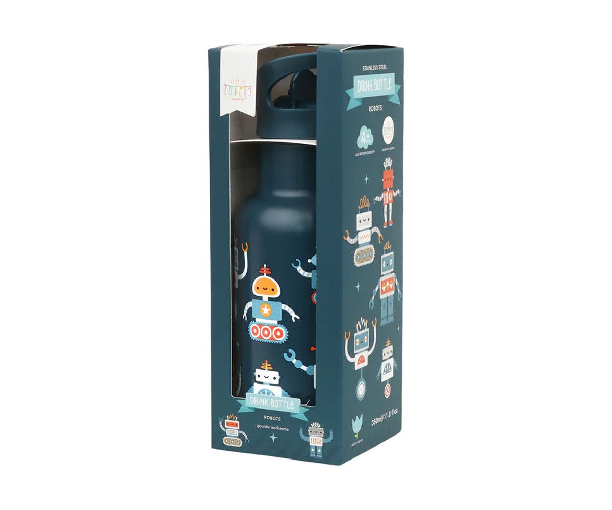 LITTLE LOVELY BOTELLA ACERO ROBOTS 350 ML - Imagen 2