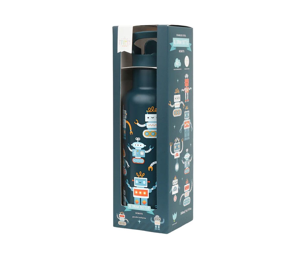 LITTLE LOVELY BOTELLA ACERO ROBOTS 500 ML - Imagen 2