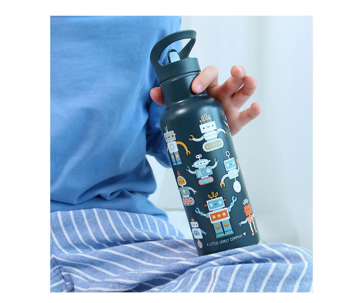LITTLE LOVELY BOTELLA ACERO ROBOTS 500 ML - Imagen 3