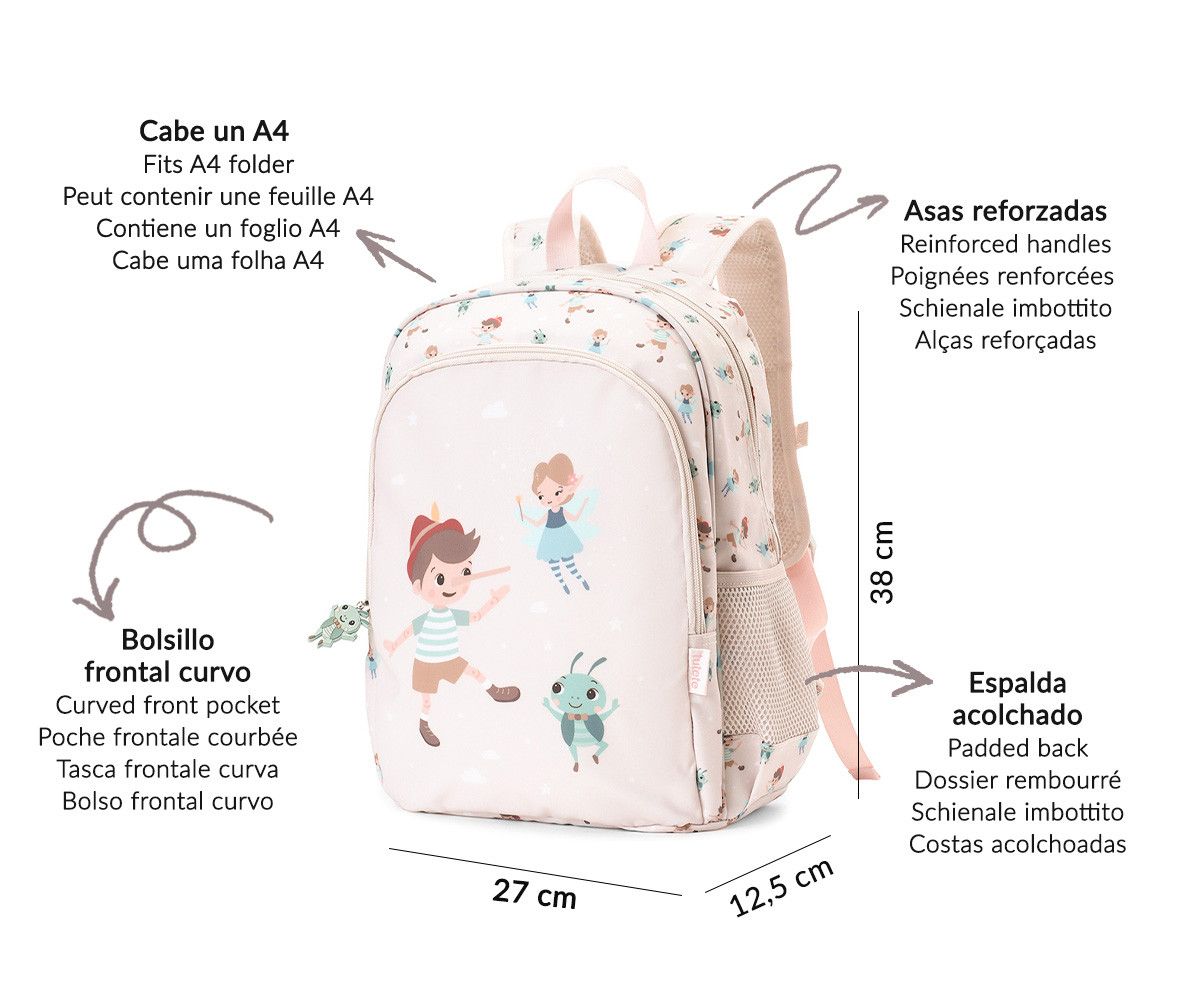 MONNEKA MOCHILA MEDIANA THE WOODEN BOY + LLAVERO - Imagen 2