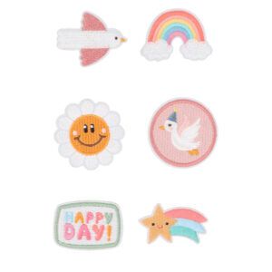 MONNEKA SET DE PARCHES TEXTILES AUTOADHESIVOS HAPPY DAY