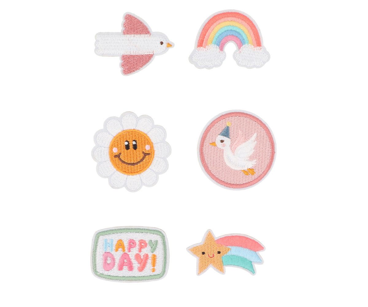 MONNEKA SET DE PARCHES TEXTILES AUTOADHESIVOS HAPPY DAY