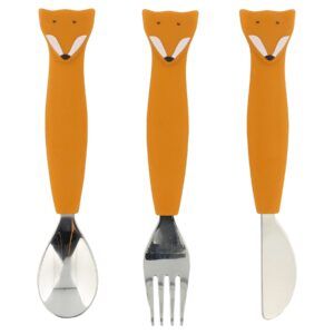 TRIXIE CUBIERTOS DE 3 PIEZAS EN SILICONA MR. FOX