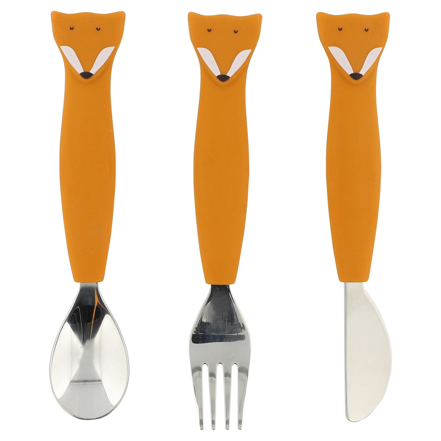 TRIXIE CUBIERTOS DE 3 PIEZAS EN SILICONA MR. FOX