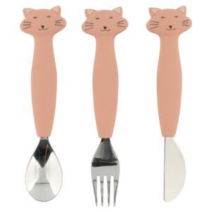 TRIXIE CUBIERTOS DE 3 PIEZAS EN SILICONA MRS. CAT