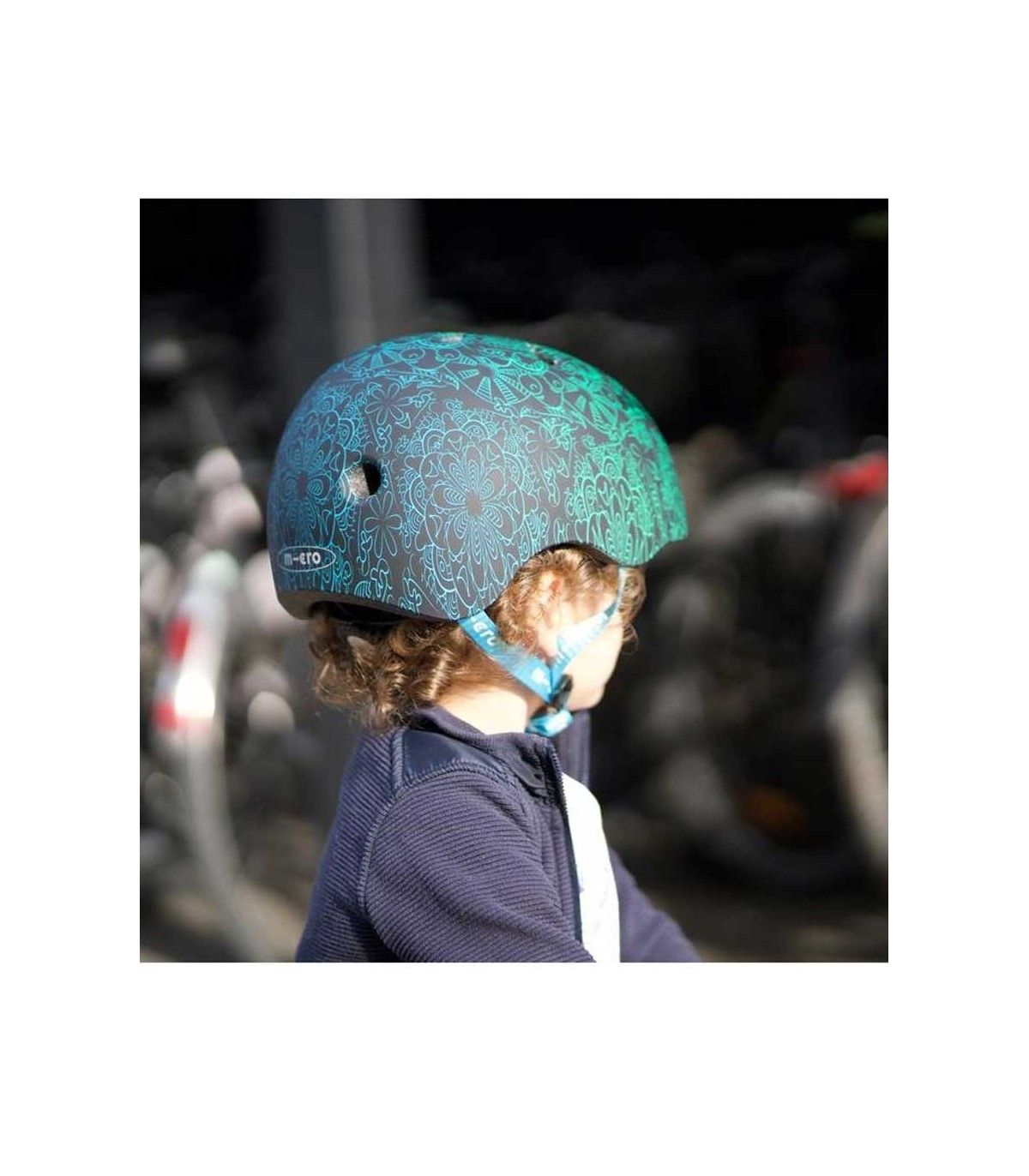 MICRO CASCO MANDALA VERDE AZUL TALLA M - Imagen 3