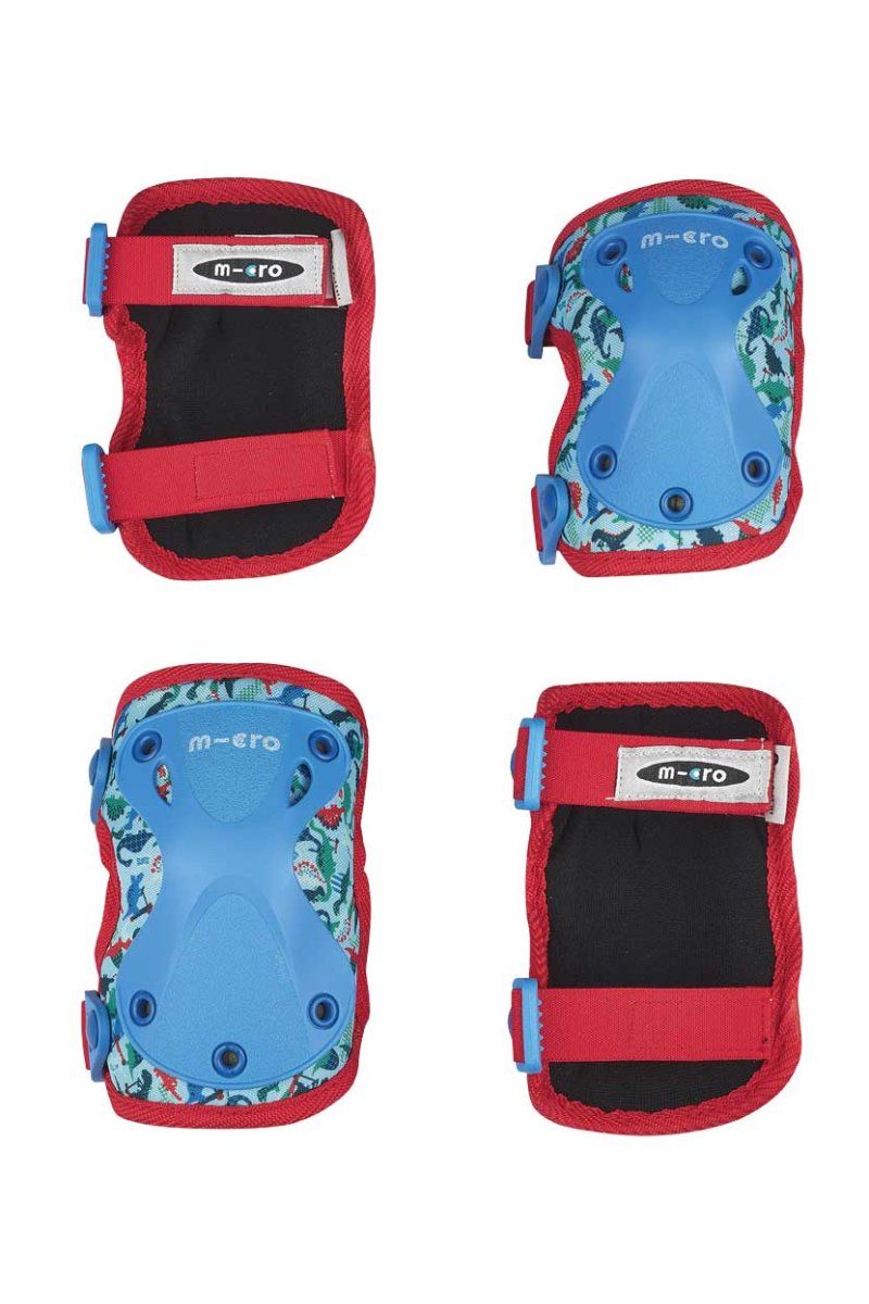 MICRO PACK RODILLERAS Y CODERAS DINOSAURIO TALLA S