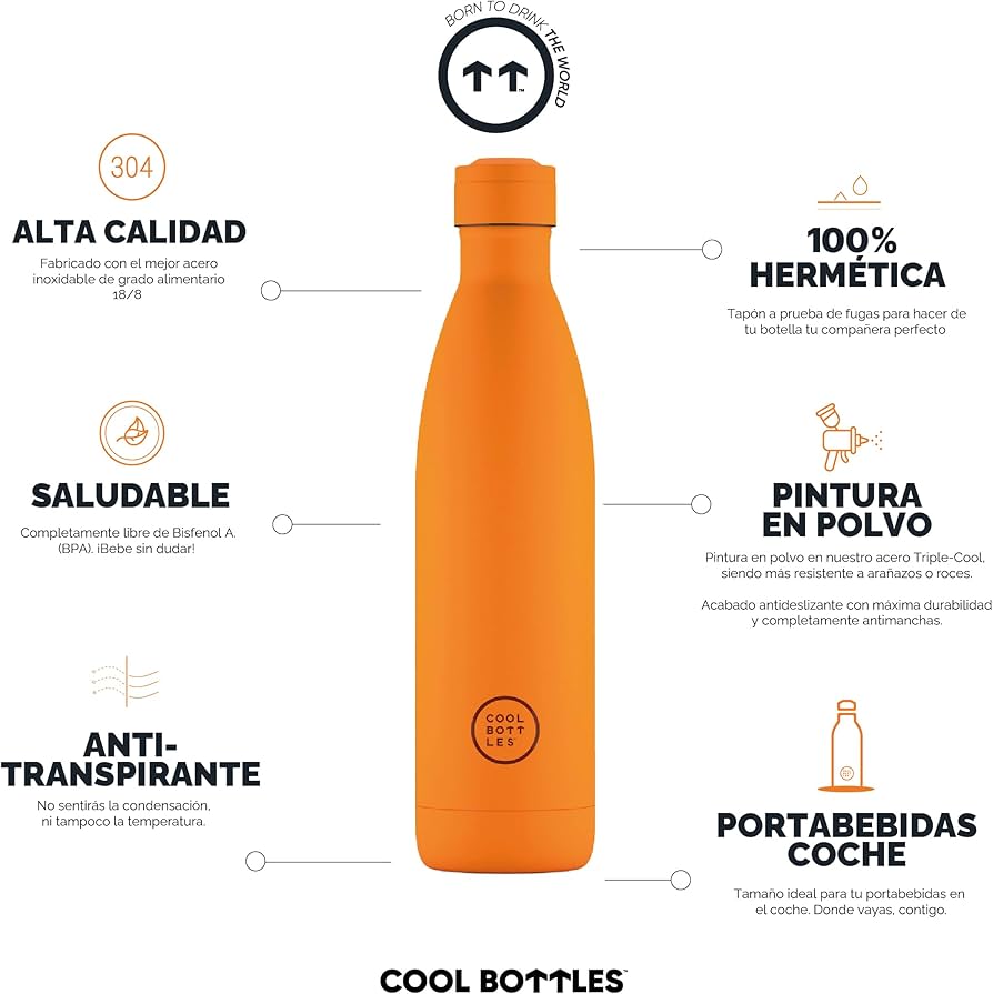 COOL BOTTLES THE BOTTLE VIVID ORANGE 350ML - Imagen 2