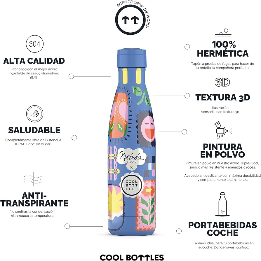 COOL BOTTLES THE BOTTLE NEBULA STUDIO PATCH ZONE 500ML - Imagen 2