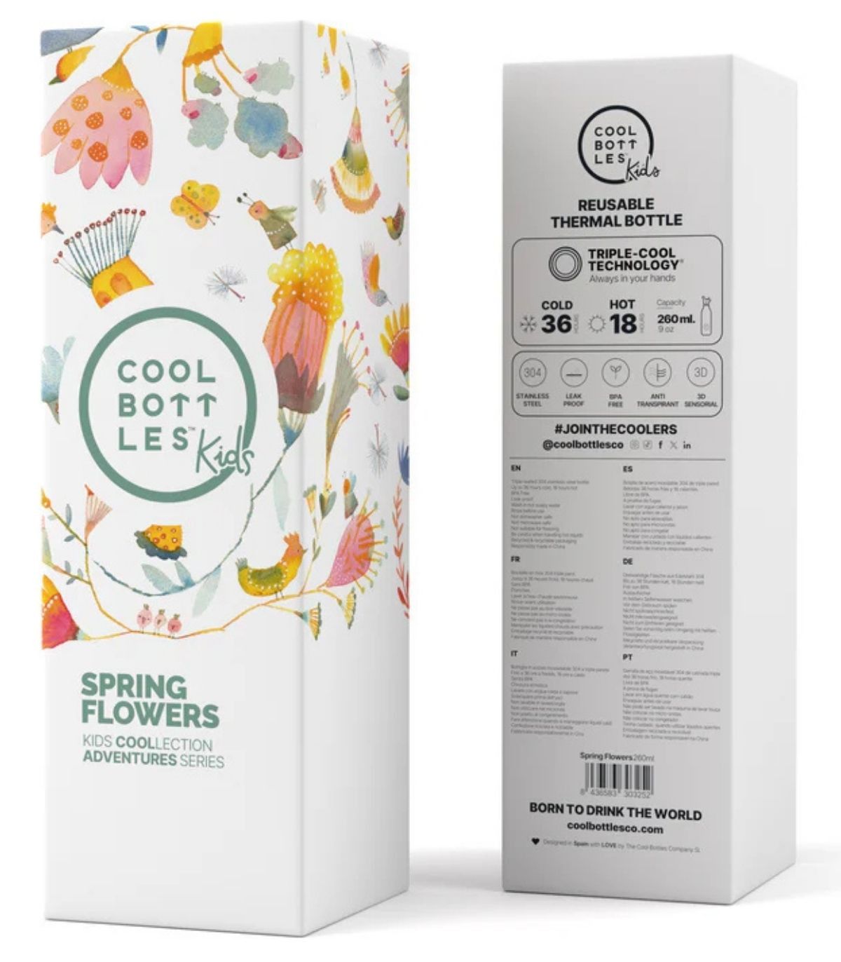 COOL BOTTLES THE KIDS BOTTLE SPRING FLOWERS 260ML - Imagen 3