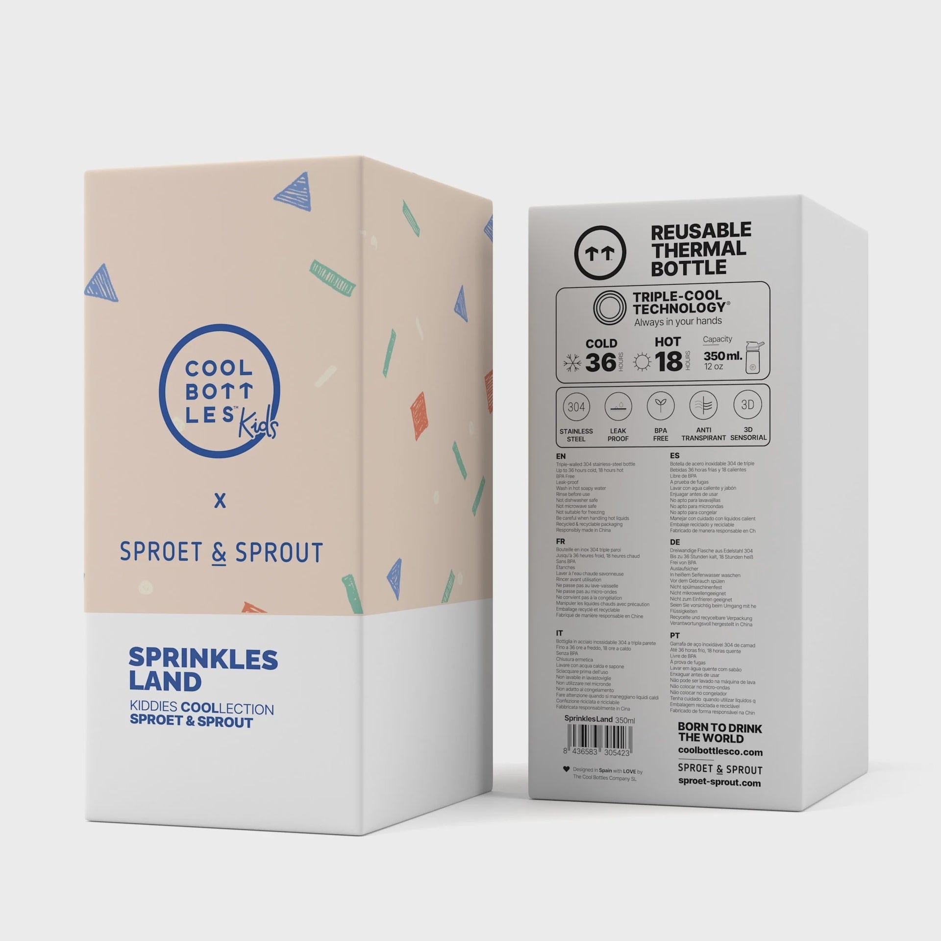 COOL BOTTLES THE KIDDIE BOTTLE SPRINKLES LAND 350ML - Imagen 3