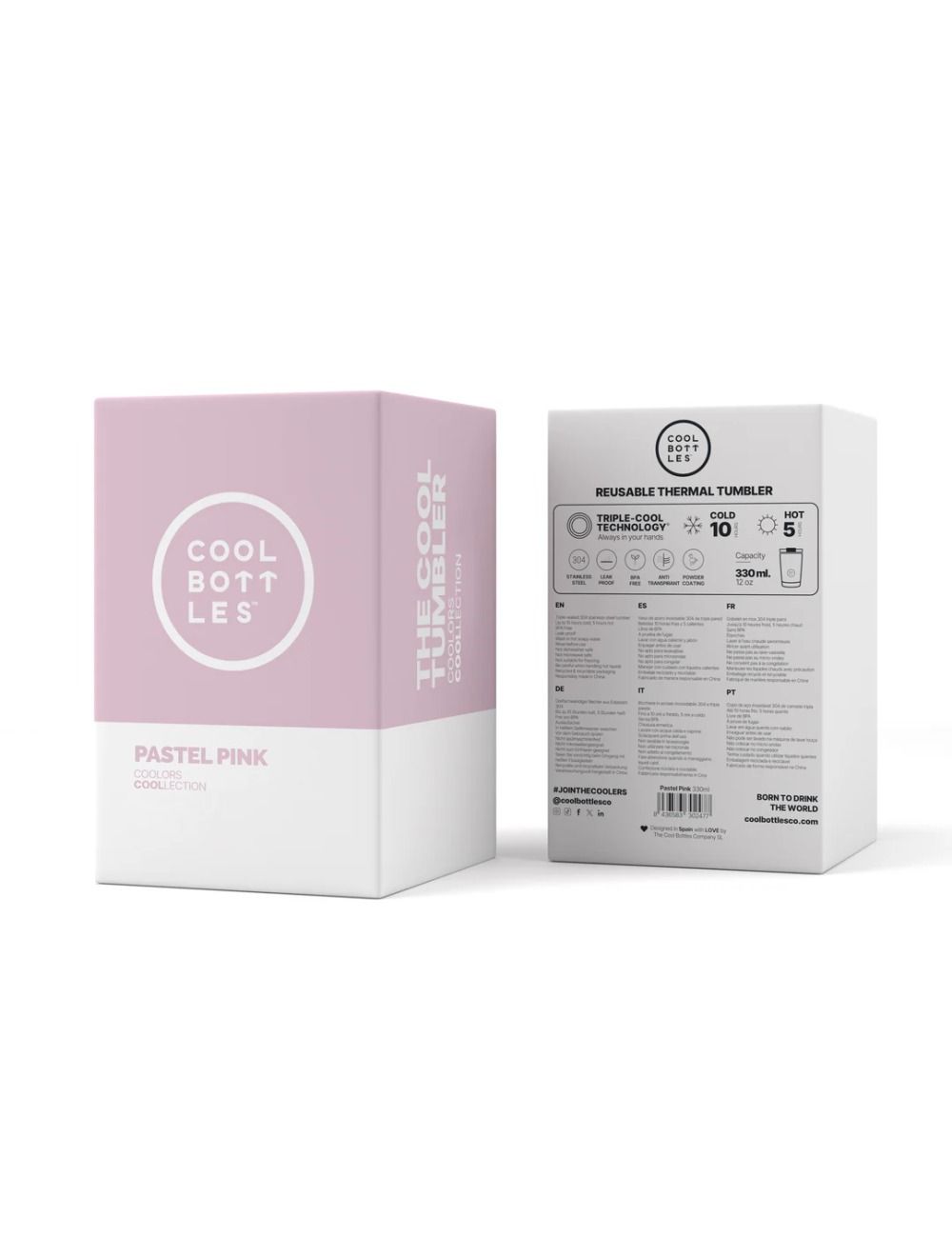 COOL BOTTLES THE TUMBLER PASTEL PINK 330ML - Imagen 4